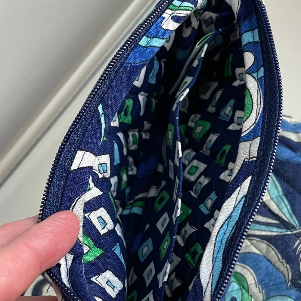Vera Bradley Navy and Teal Patterned Wristlet - Picture 2 of 5